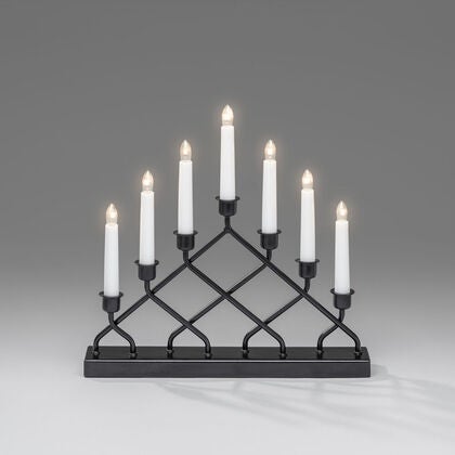 7 Bulb Metal Candlestick Black