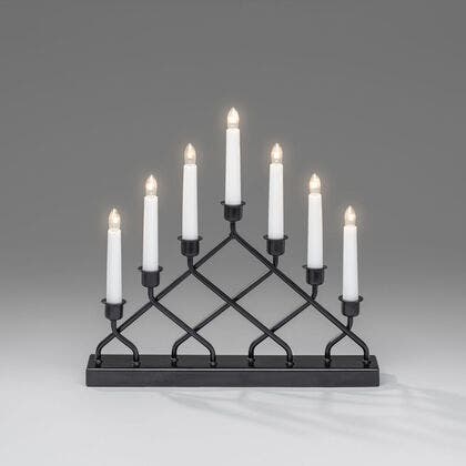 7 Bulb Metal Candlestick Black