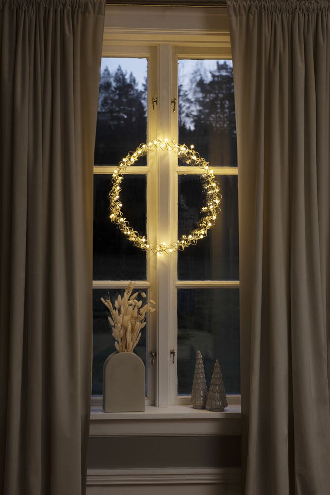 Krans mässing, 45 cm 40 LED