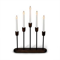 Candlestick Wood/Metal 5 LED