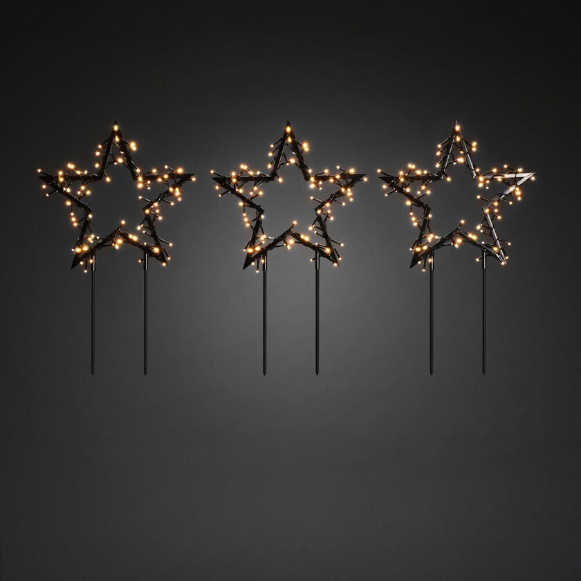 3xBlack met.star grd.stick LED