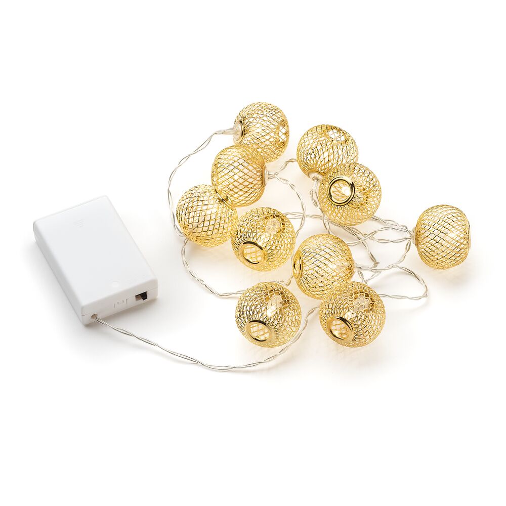 Light Set 10 Gold Balls, LED