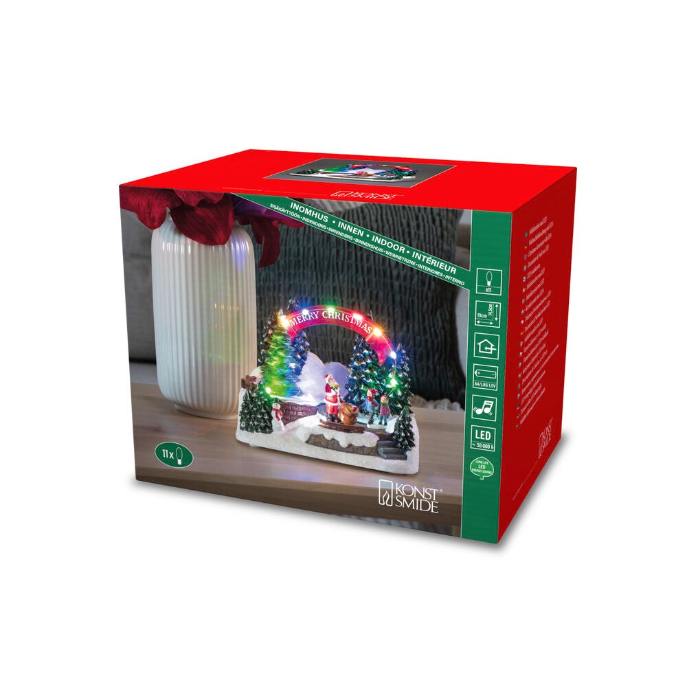 LED Szenerie Santa u. Kinder