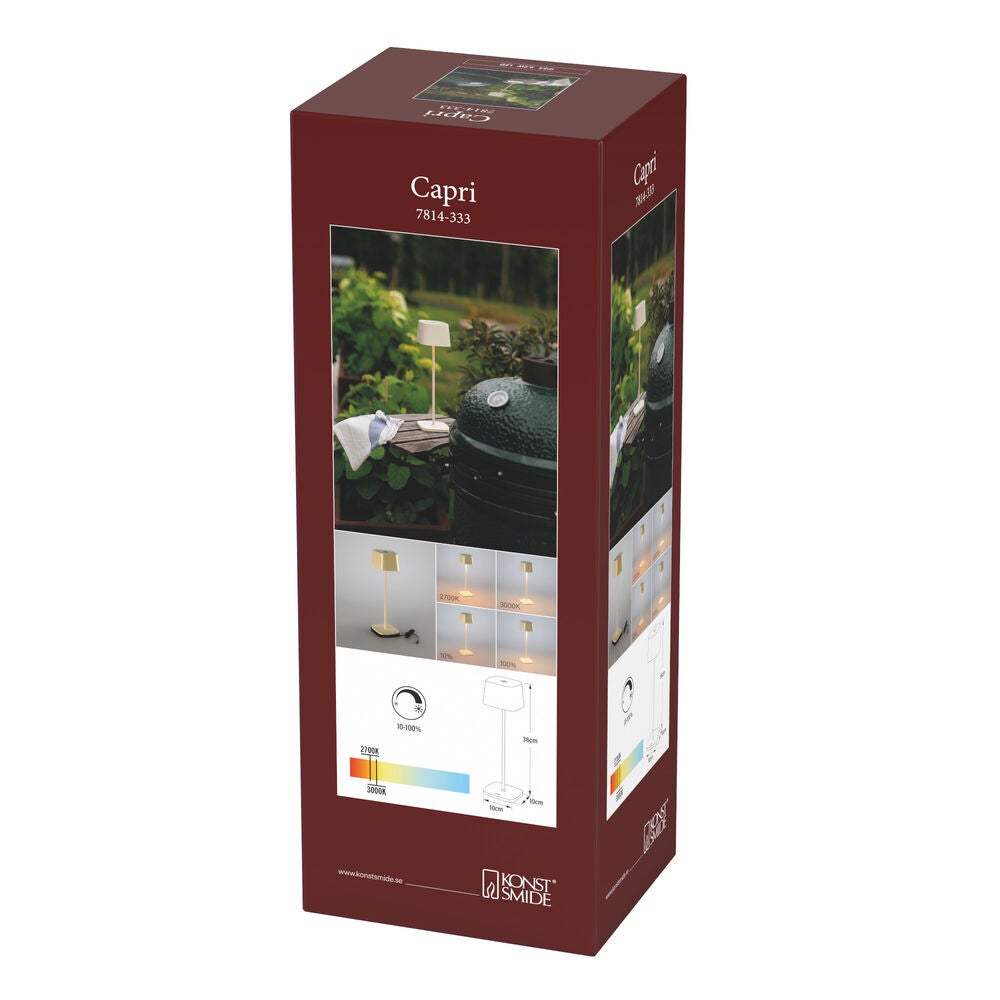 Capri table lamp Cer cream USB