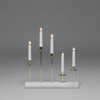 5 Bulb Metal Candlestick White