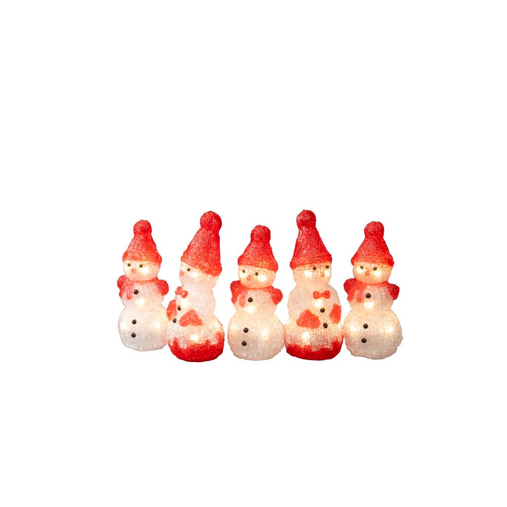 Acrylic Snowmen 5pcs LED