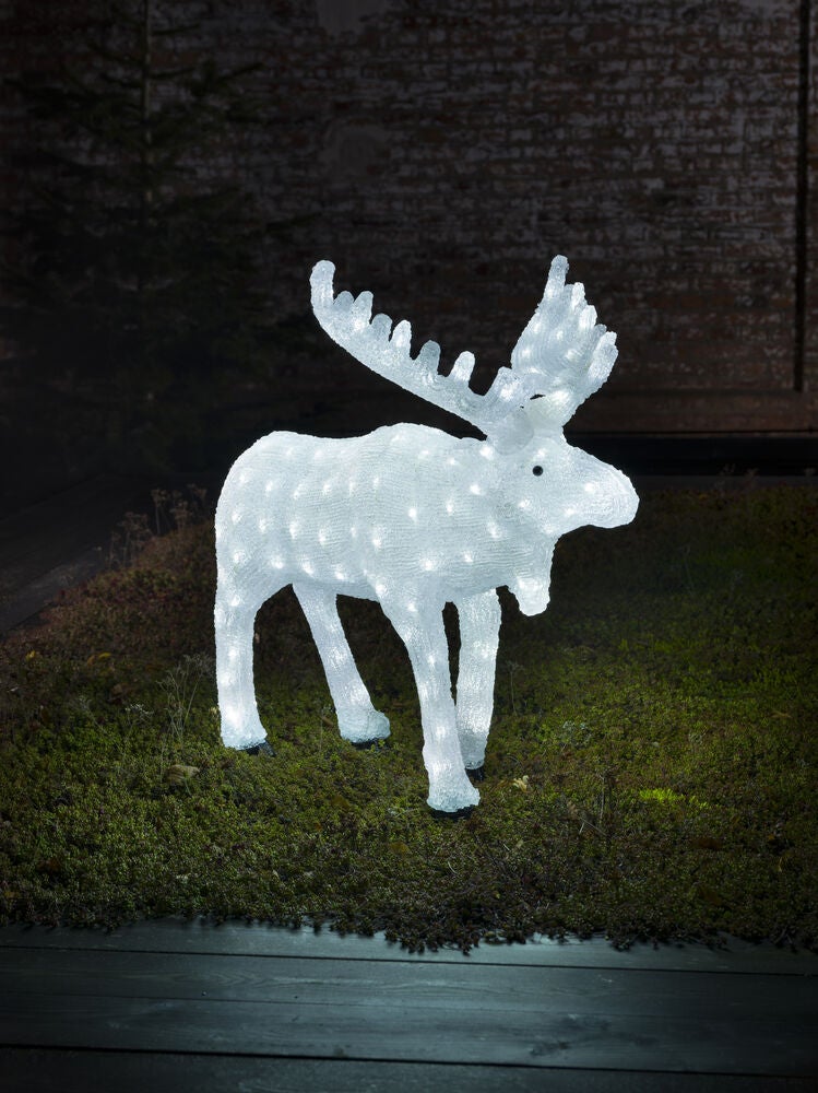 Älg akryl vit LED 65cm