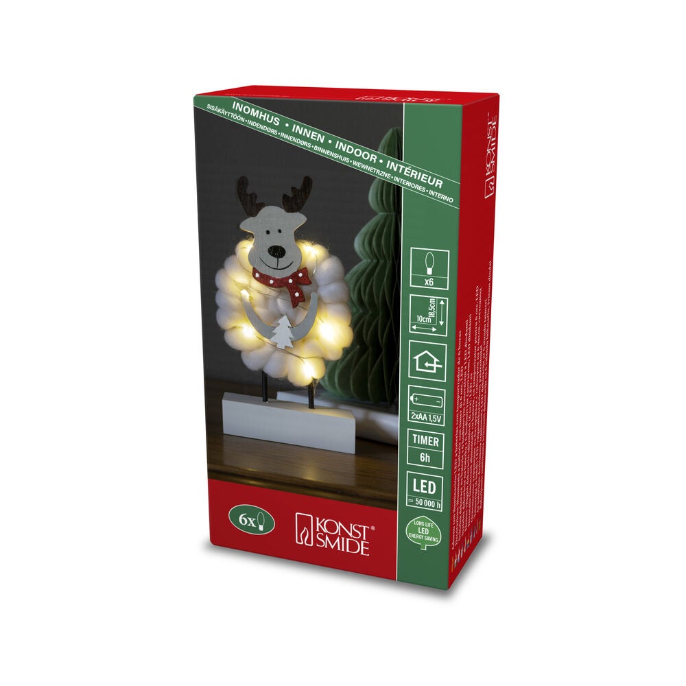B/O Älg trä&bomull 6 LED