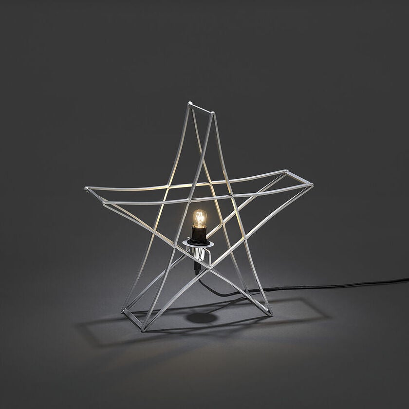 Metallstjärna stående silver