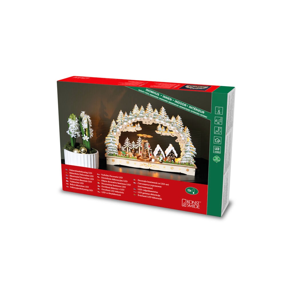 Siluett motiv 15 LED natur