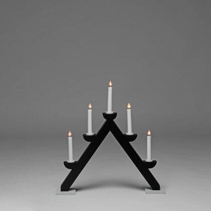 5 Bulb Candlestick Black