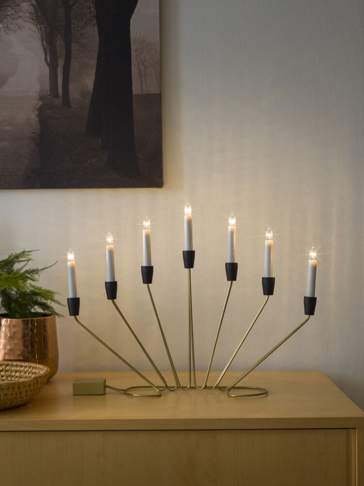 Elljusstake 7 lj mässing