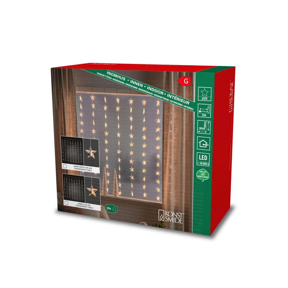 LED Lichtervorh.  Sterne, 140x