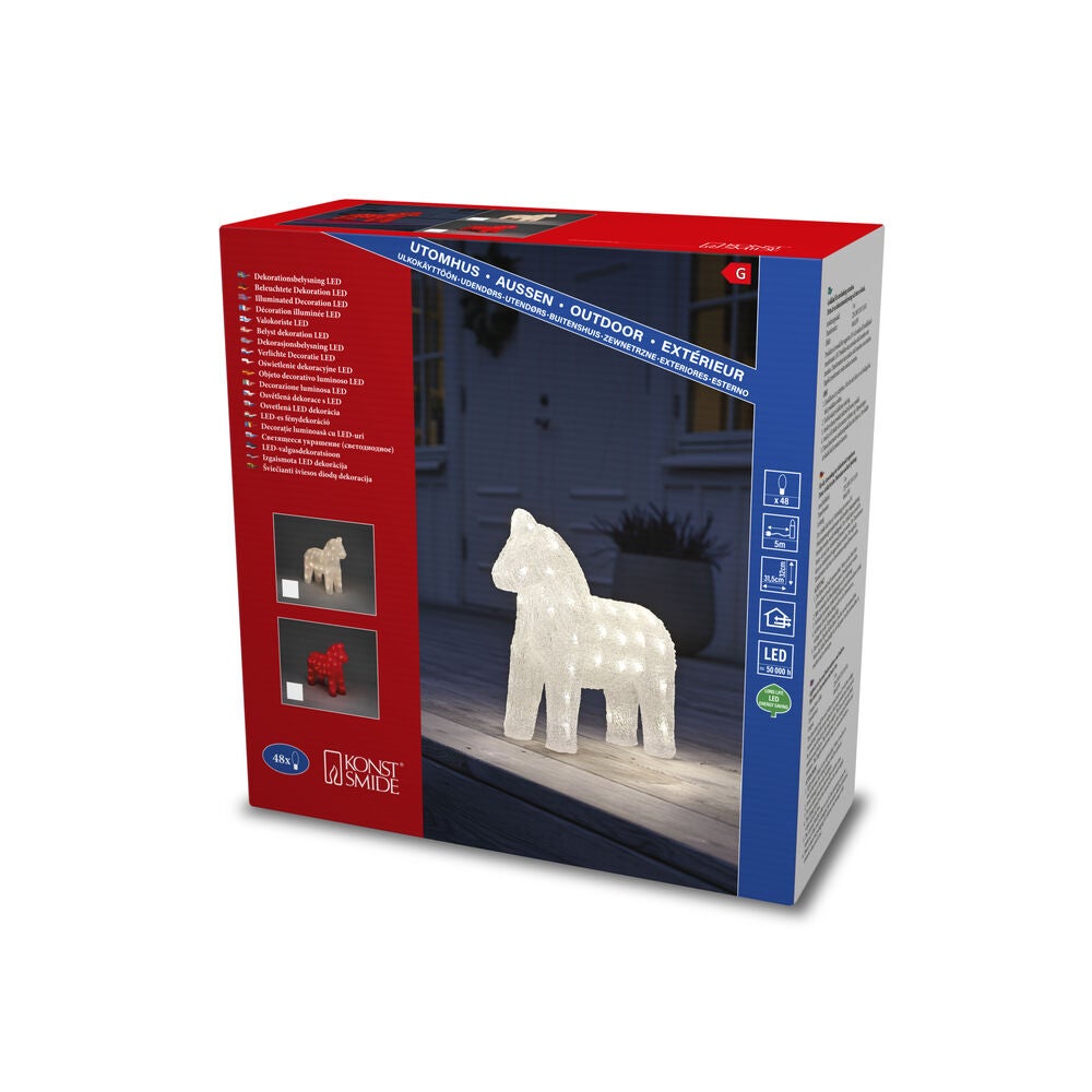 Häst akryl 32cm 48 Led