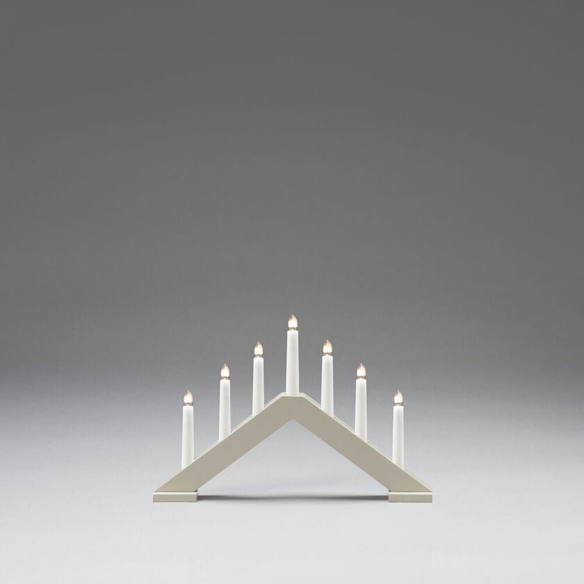 7 Bulb Candlestick Beige
