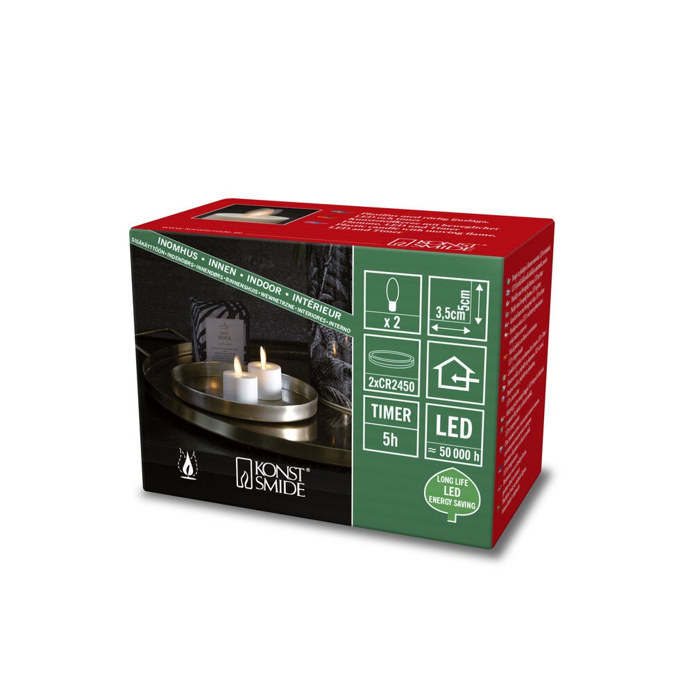 LED Kerze cr.weiss, w.w. Diode