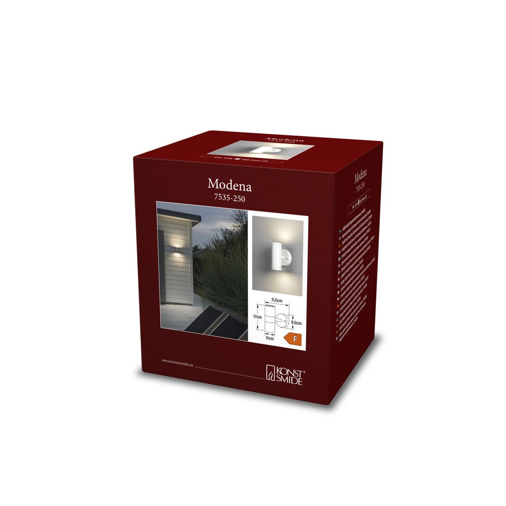 Modena väggl. upp/ned vit LED