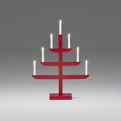 7 Bulb Candlestick, Red