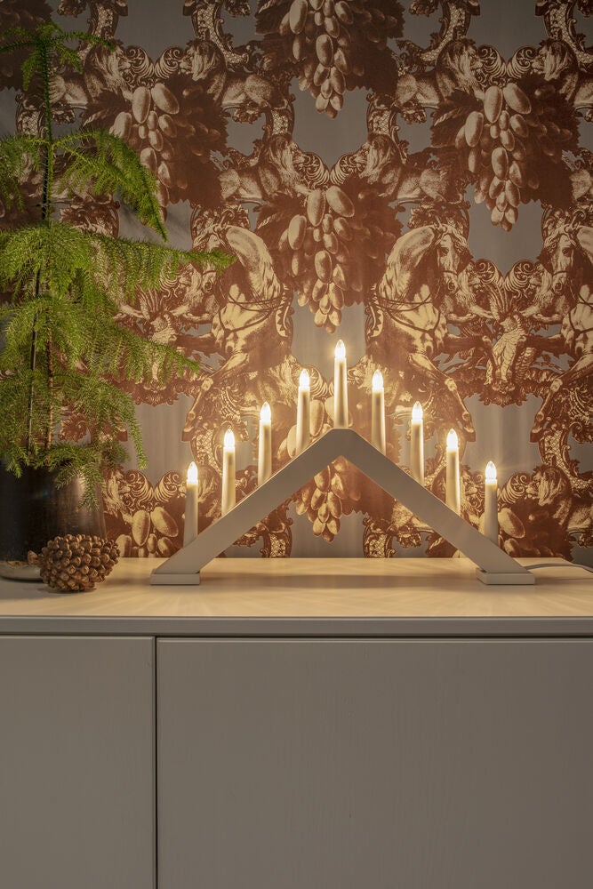 9 Bulb Candlestick Beige