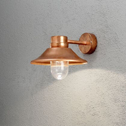 Vega vägglykta 8W LED koppar