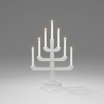 7 Bulb Candlestick, Grey