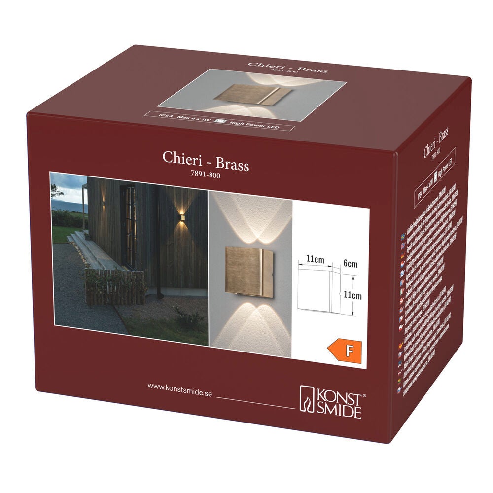 Chieri Wall 2x2 LED brass