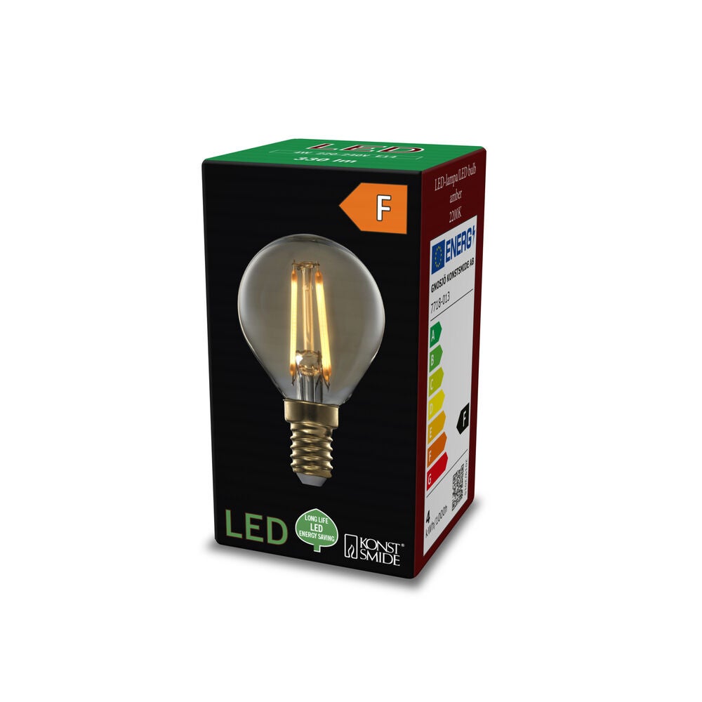Glödlampa LED E14 45mm amber