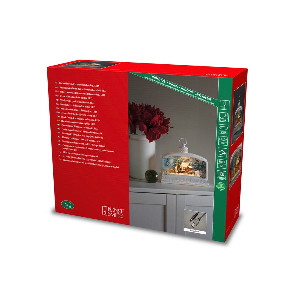 Lantern w Santa&Animal LED B/O