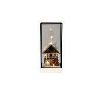 B/O Glass Lantern Wood Base