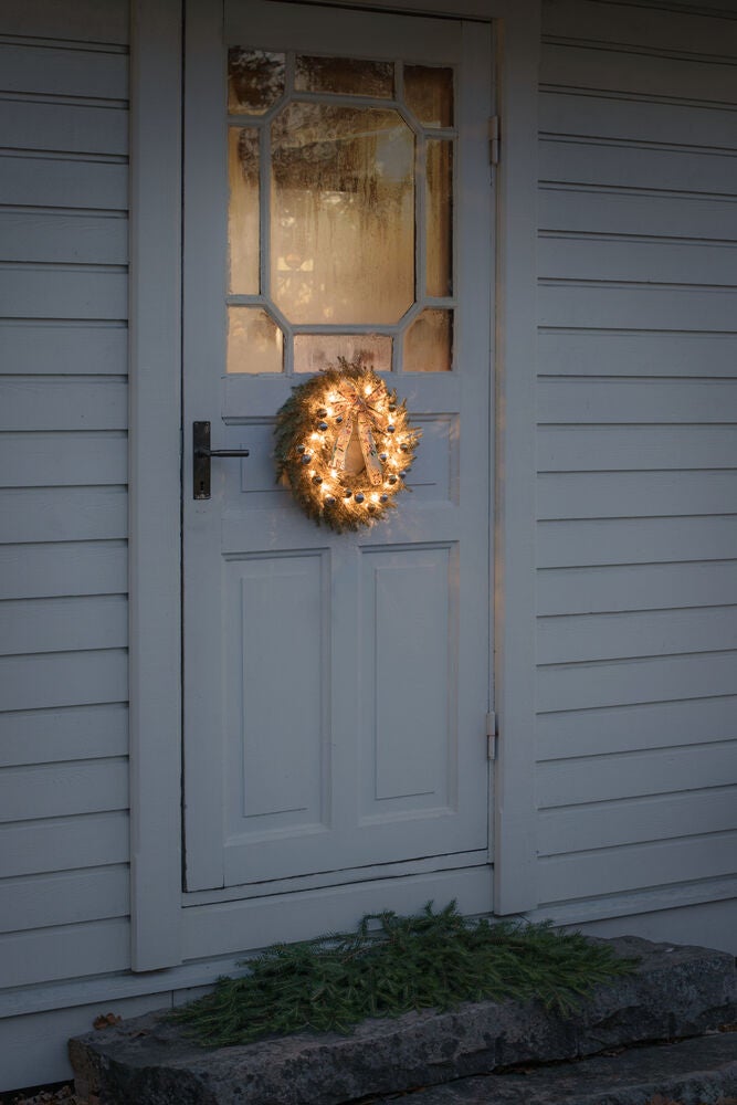 B/O Wreath, 40cm 25 LED