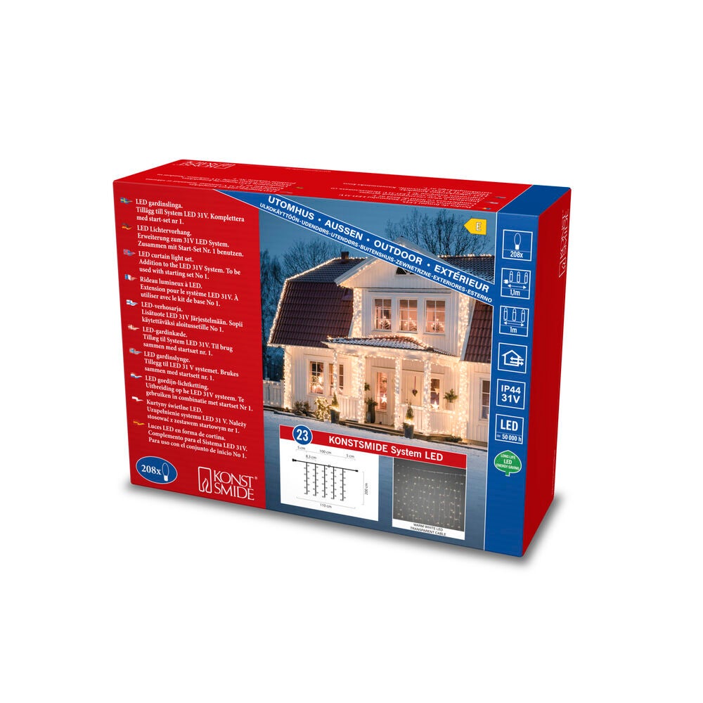 31V gardinslinga 208 LED