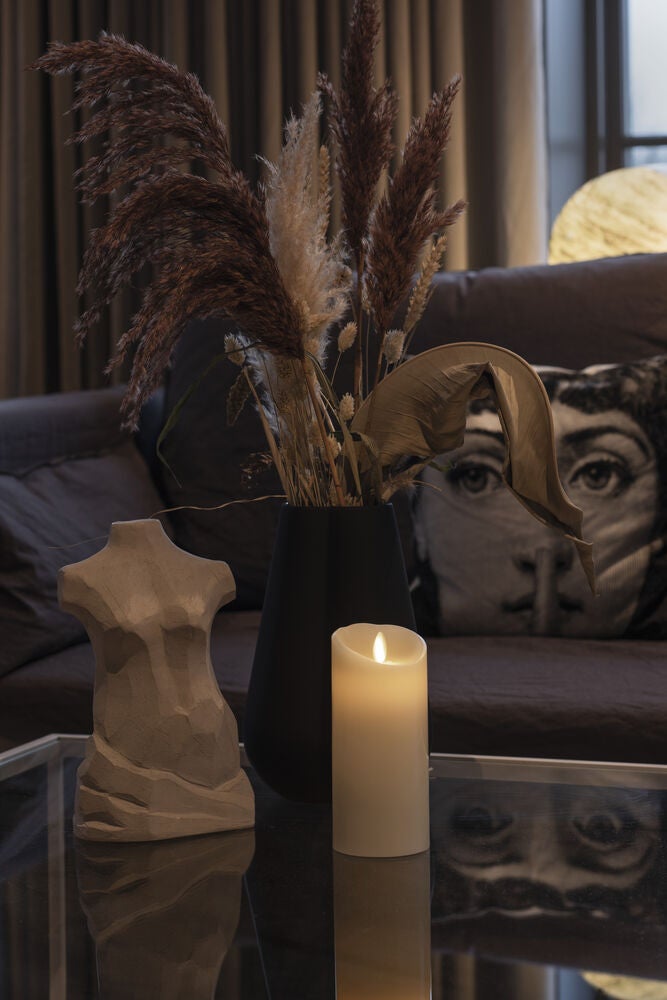 LED Echtwachsk. cr.weiss, w.w.