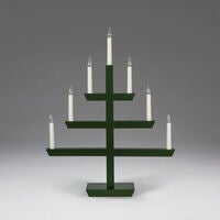 Träljusstake 7 lampor Grön 