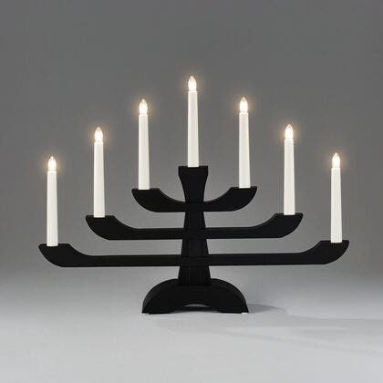7 Bulb Wooden Candlestick