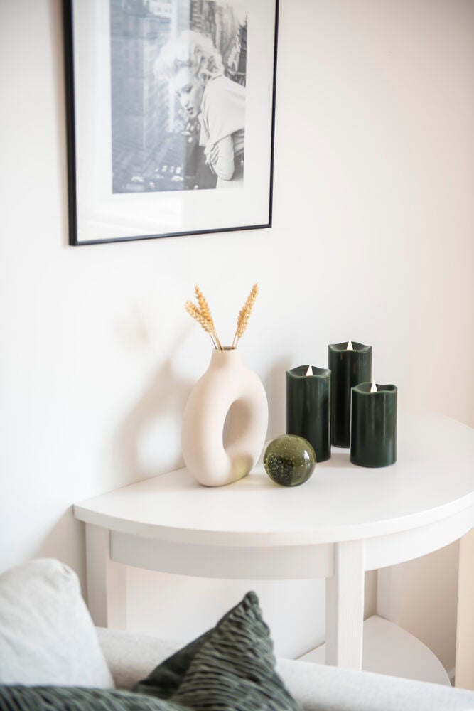 Vaxljus 7,5x17cm LED grå