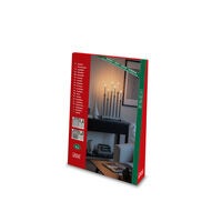 Elljusstake 6 ljus trä grå