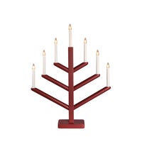 Holzleuchter Holz 7 Lampen Rot