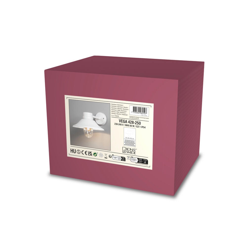 Vega wall lamp white E27