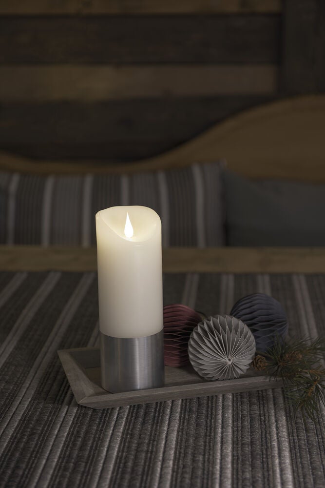 Vaxljus med silverfolie 20,5cm