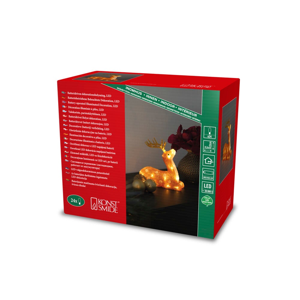 LED Acryl Rentier, 24 LED