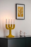 Elljusstake 4 ljus trä svart