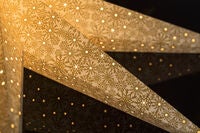 Pappersstjärna vit/guld 115cm