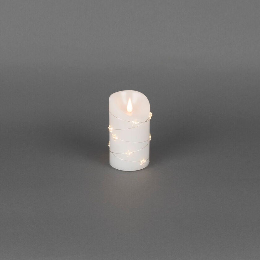 LED Wachskerze mit Sternen