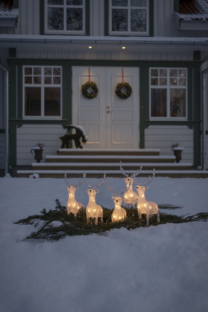 Acrylic Reindeer 5pcs/set, LED