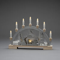 LED Holzsilh., 7 Kerzen 10 w.w