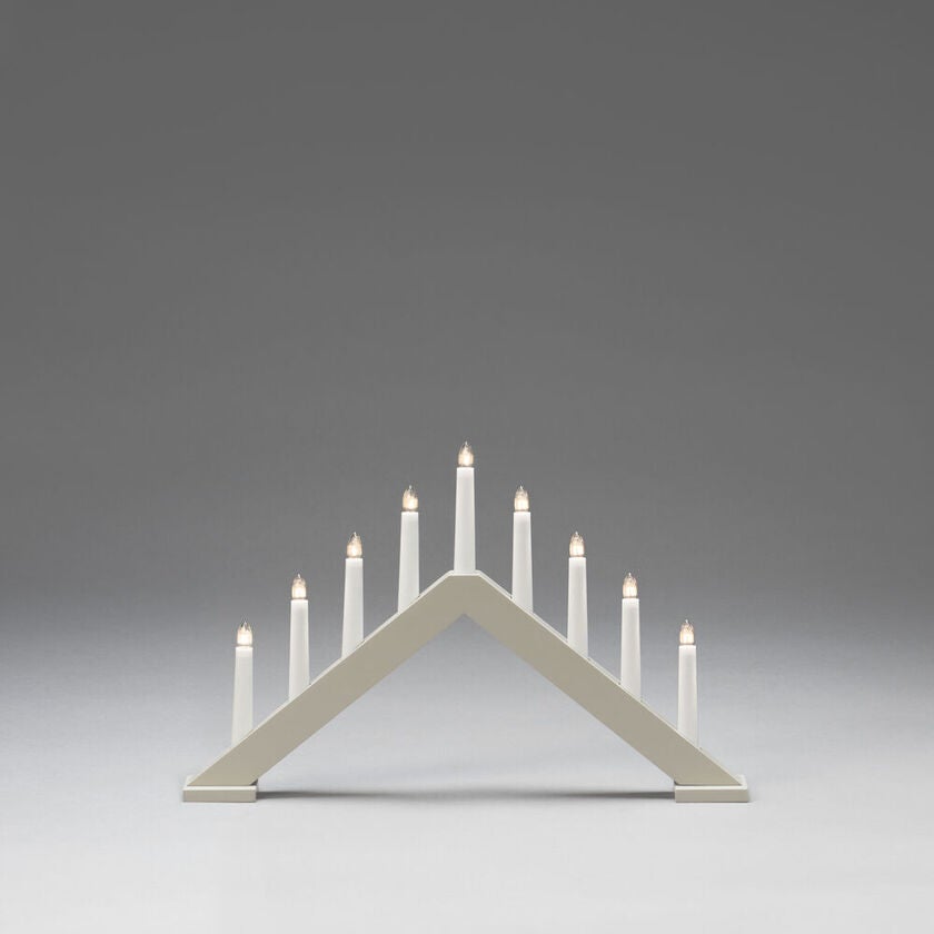 9 Bulb Candlestick Beige