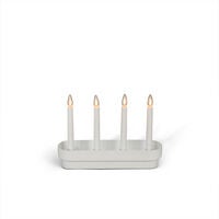 Elljusstake 4 ljus trä/plast