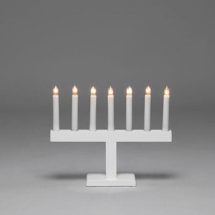 7 Bulb Candlestick, White