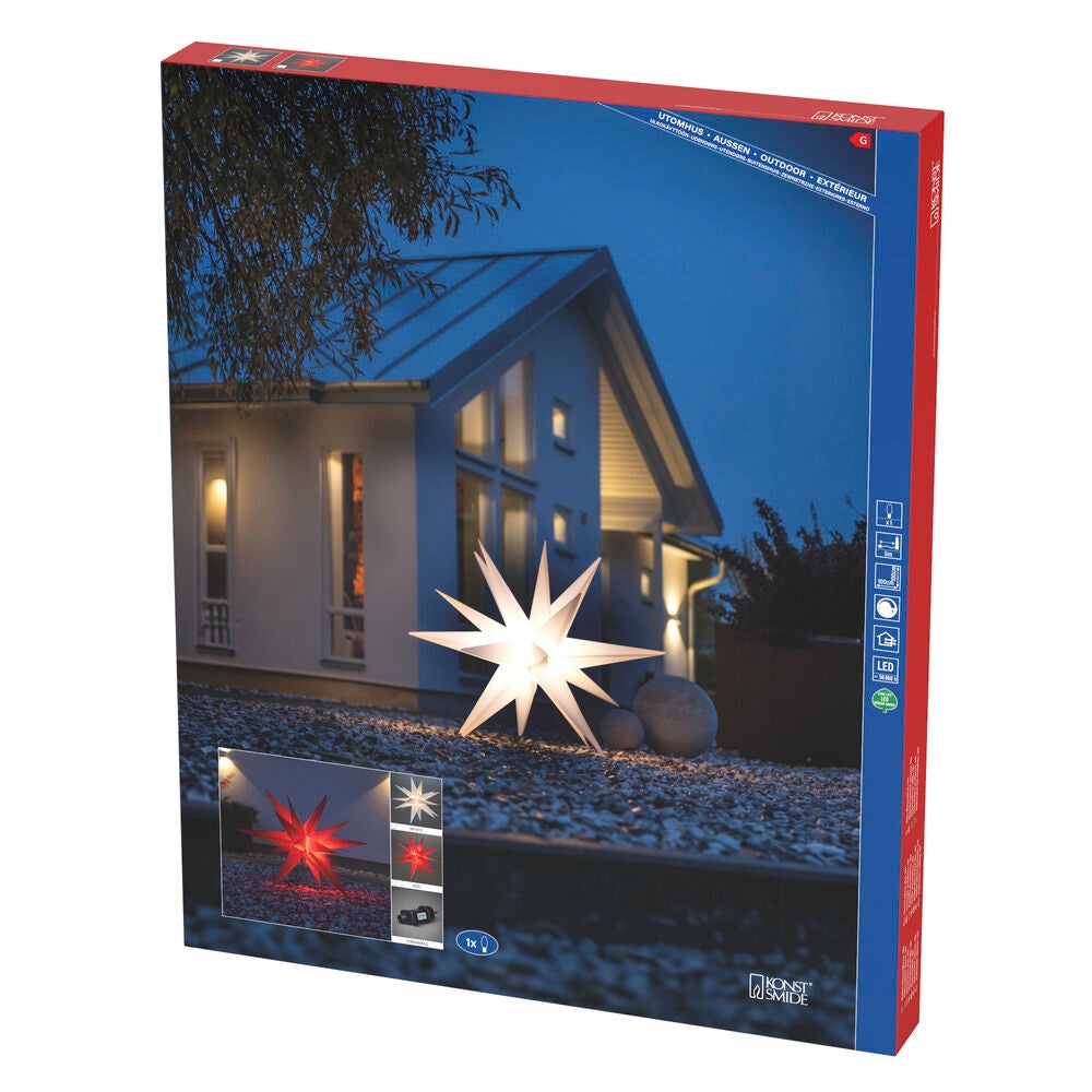 3D Kunststoffstern, rot, warmw