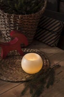 White wax candle w timer, LED